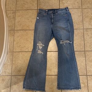 GAP Blue Distressed Flare Jeans